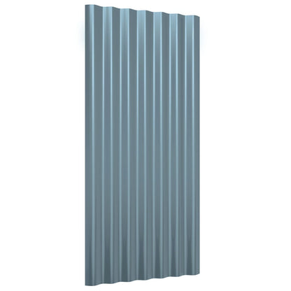 Dachpaneele 36 Stk. Verzinkter Stahl Grau 80x36 cm