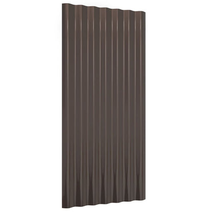 Dachpaneele 36 Stk. Verzinkter Stahl Braun 80x36 cm
