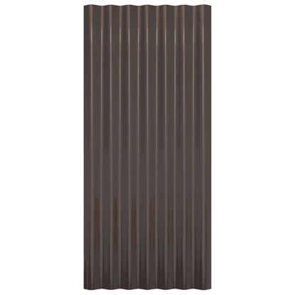 Dachpaneele 36 Stk. Verzinkter Stahl Braun 80x36 cm