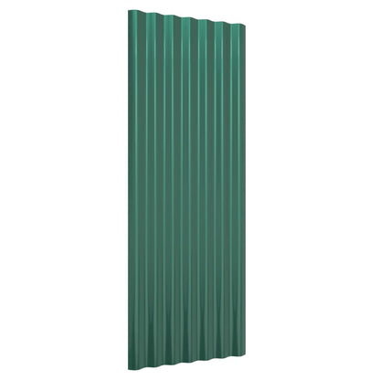 Dachpaneele 12 Stk. Verzinkter Stahl Grün 100x36 cm