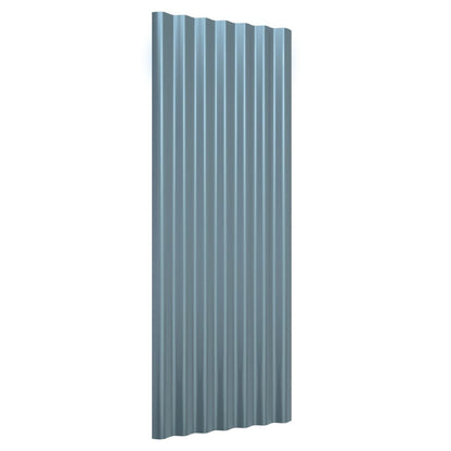 Dachpaneele 12 Stk. Verzinkter Stahl Grau 100x36 cm