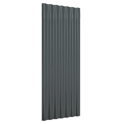 Dachpaneele 12 Stk Verzinkter Stahl Anthrazit 100x36cm