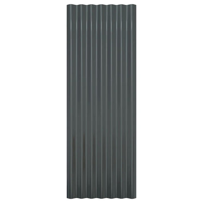 Dachpaneele 12 Stk Verzinkter Stahl Anthrazit 100x36cm