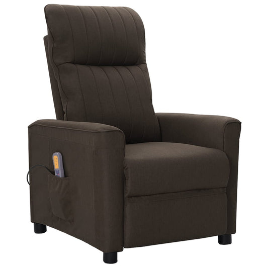 Massagesessel Dunkelbraun Stoff