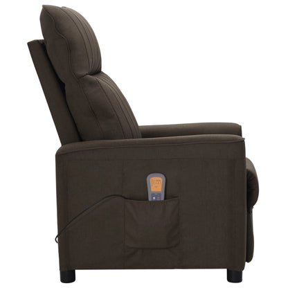 Massagesessel Dunkelbraun Stoff