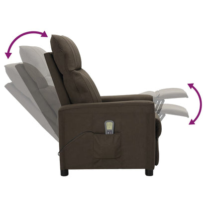 Massagesessel Dunkelbraun Stoff