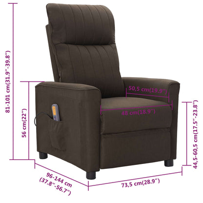 Massagesessel Dunkelbraun Stoff