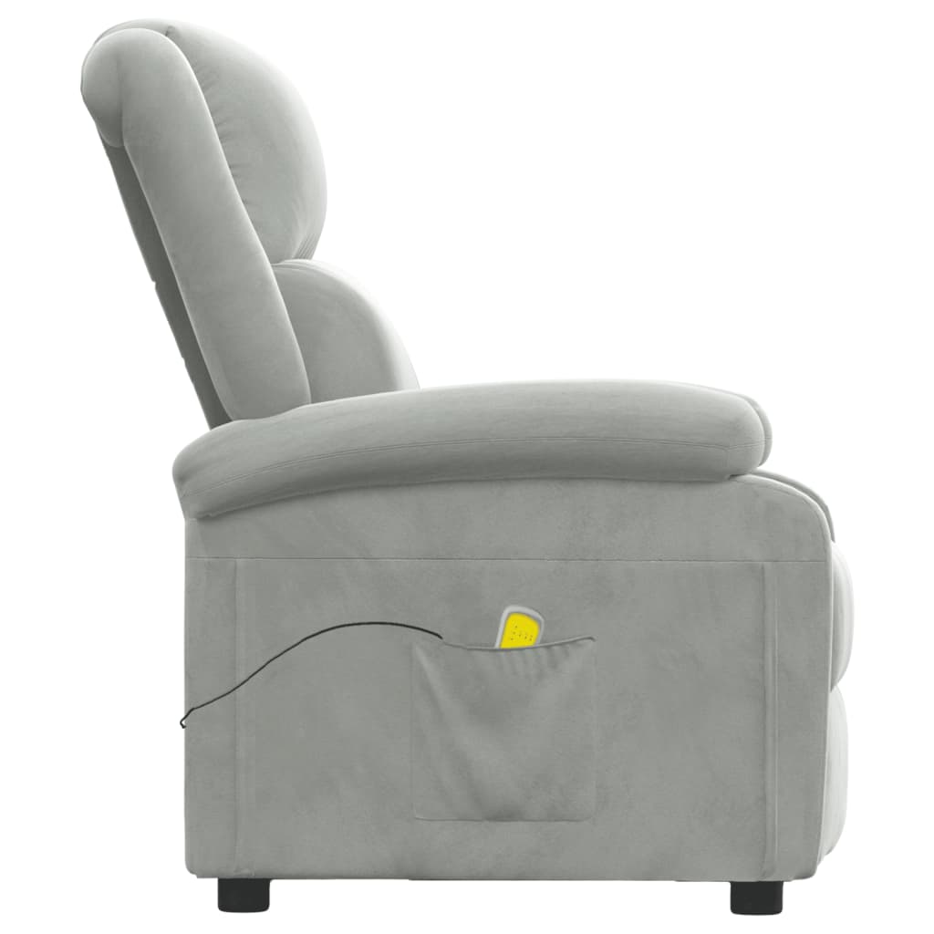 Massagesessel Hellgrau Samt