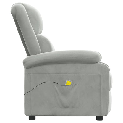 Massagesessel Hellgrau Samt