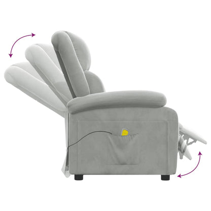 Massagesessel Hellgrau Samt