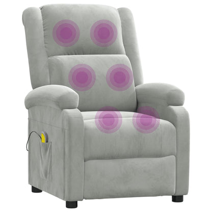 Massagesessel Hellgrau Samt