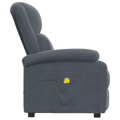 Massagesessel Dunkelgrau Samt