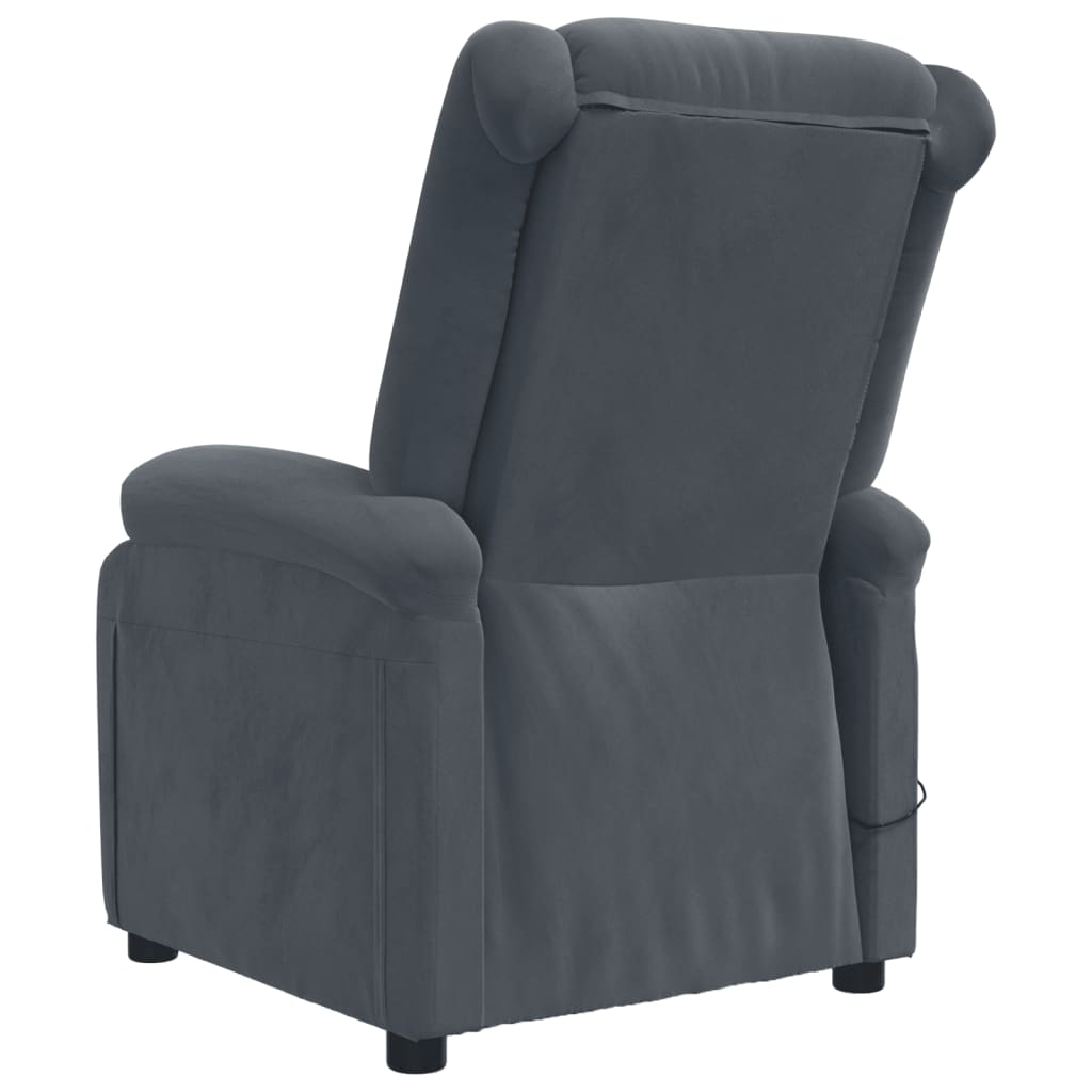 Massagesessel Dunkelgrau Samt