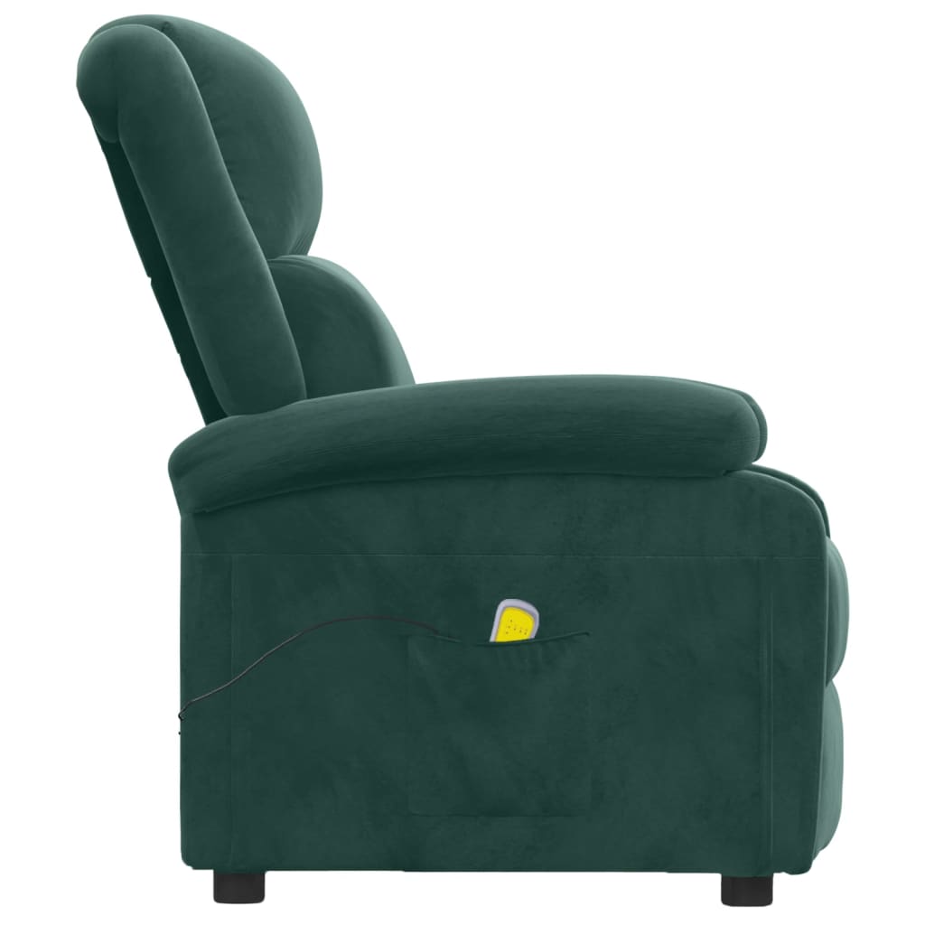 Massagesessel Dunkelgrün Samt