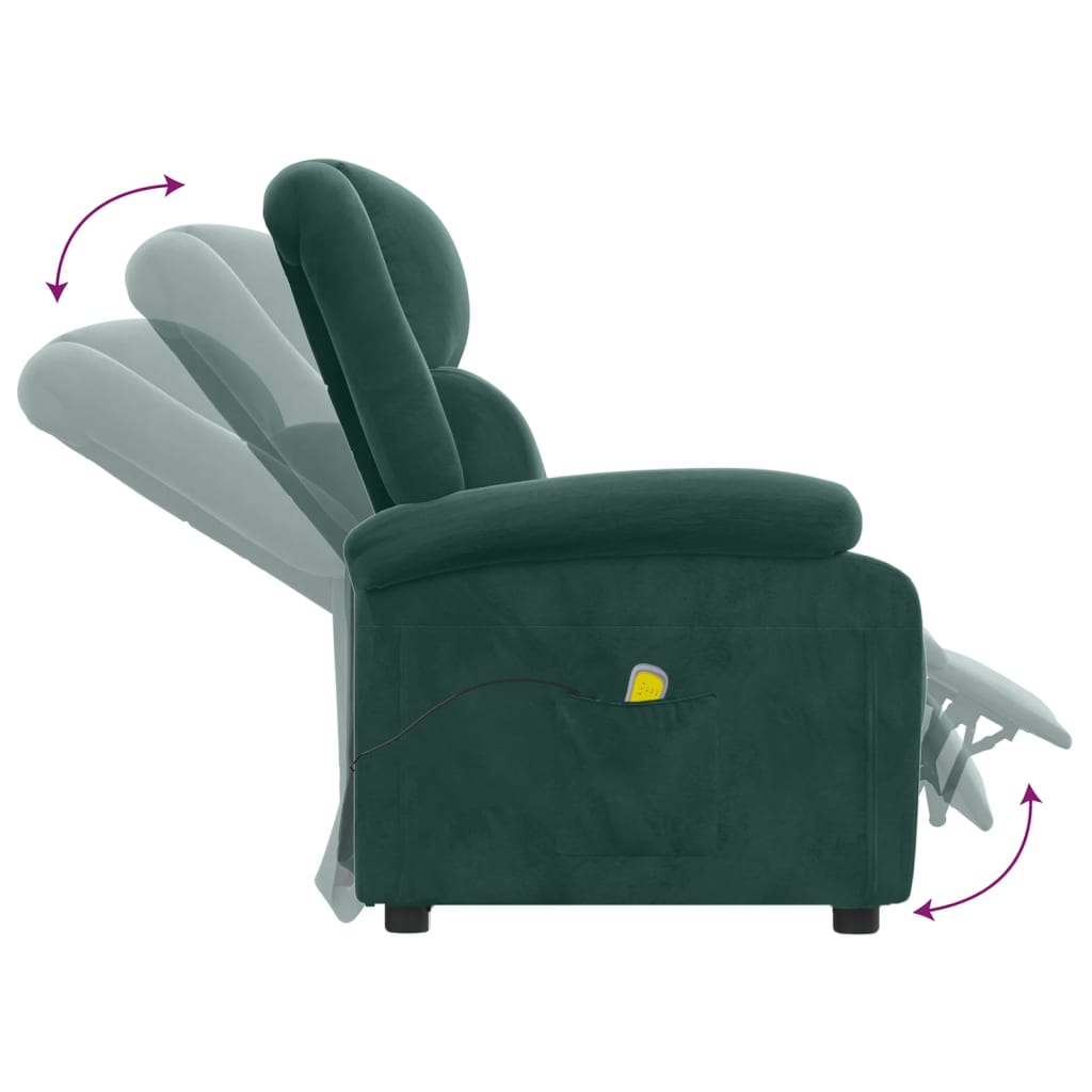Massagesessel Dunkelgrün Samt