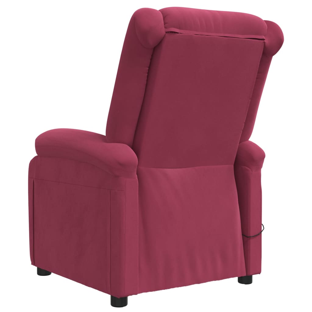 Massagesessel Weinrot Samt