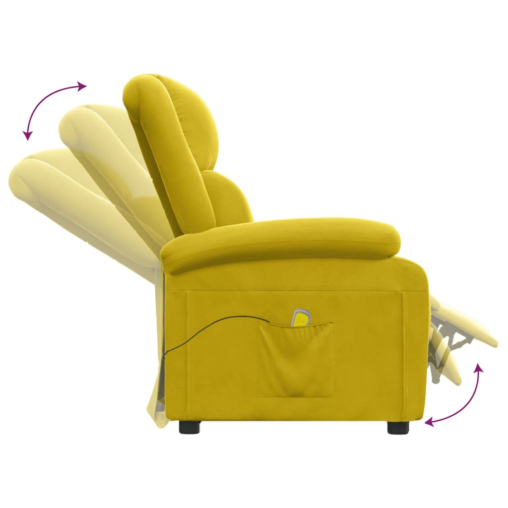 Massagesessel Gelb Samt