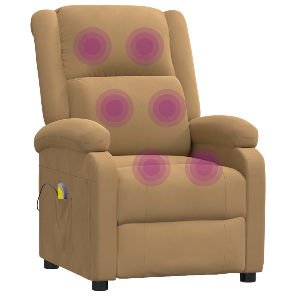 Massagesessel Braun Samt