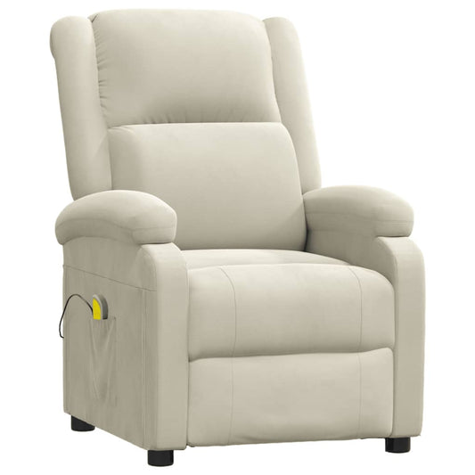 Massagesessel Creme Samt