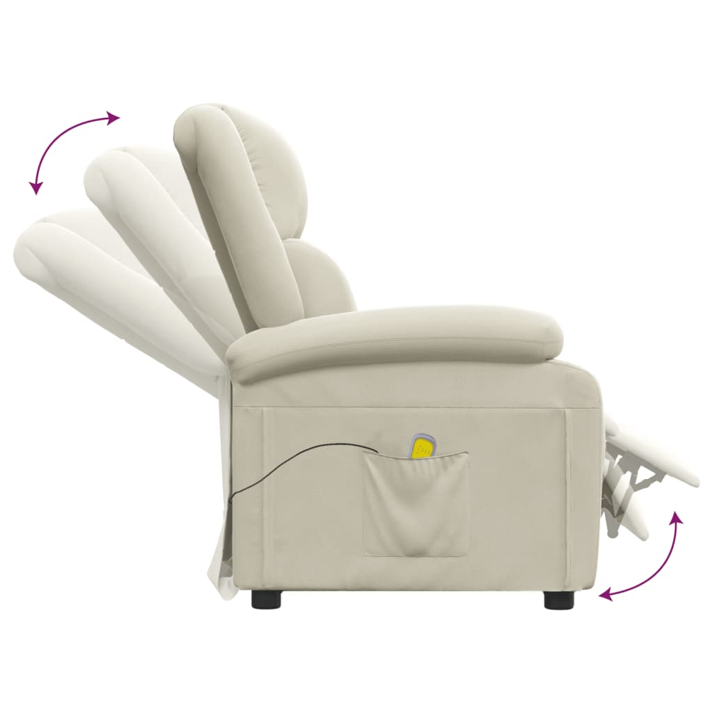 Massagesessel Creme Samt