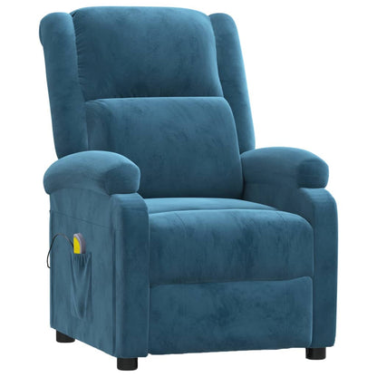 Massagesessel Blau Samt