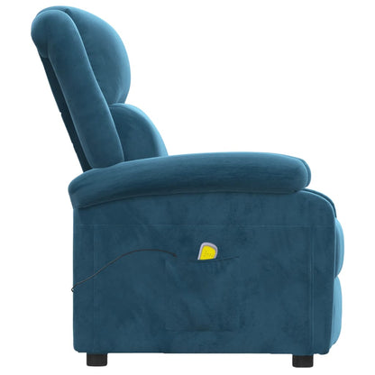 Massagesessel Blau Samt