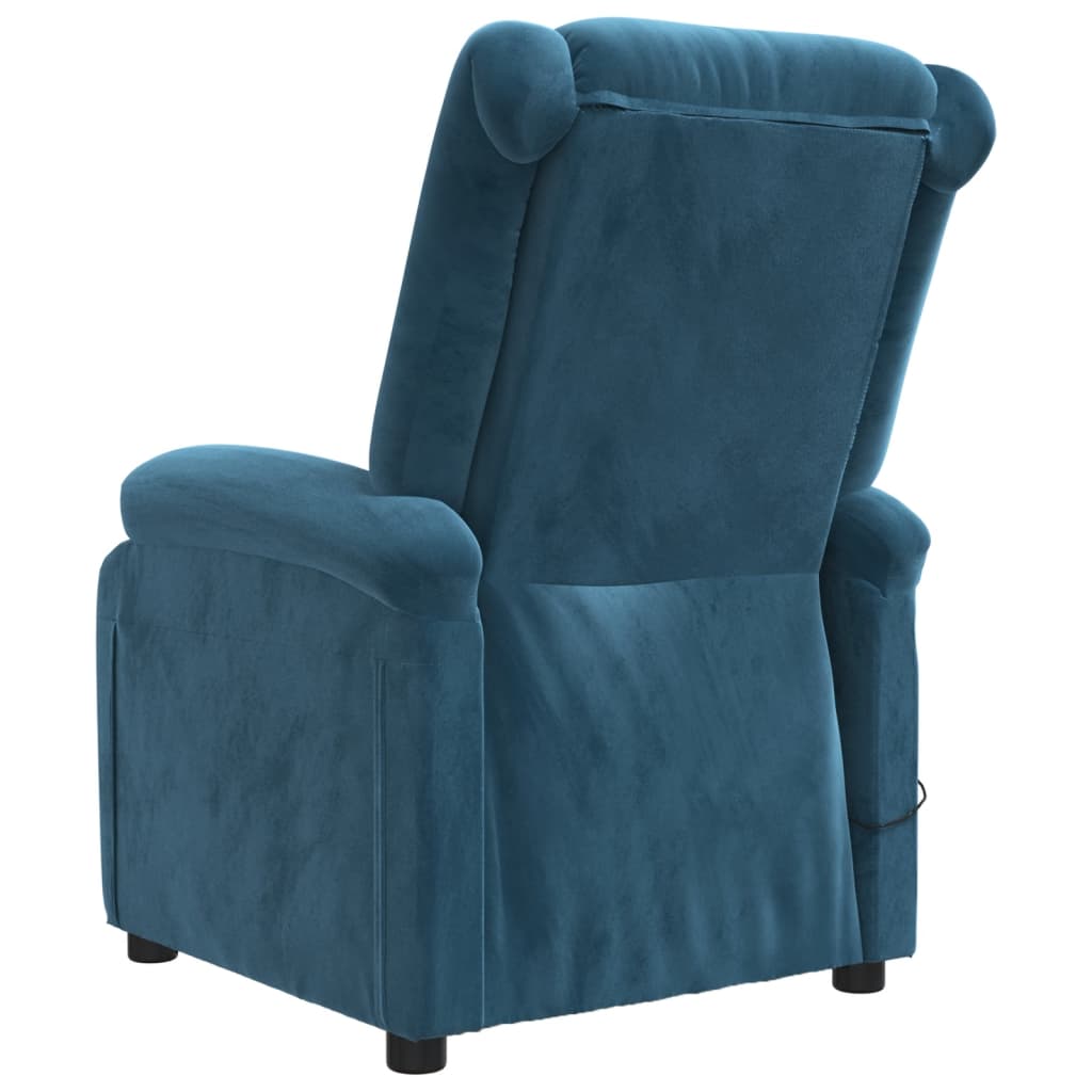 Massagesessel Blau Samt