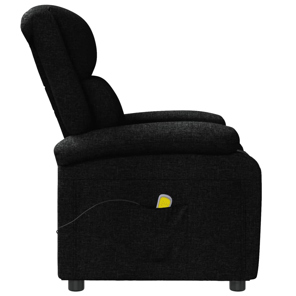 Ohrensessel mit Massagefunktion Schwarz Stoff