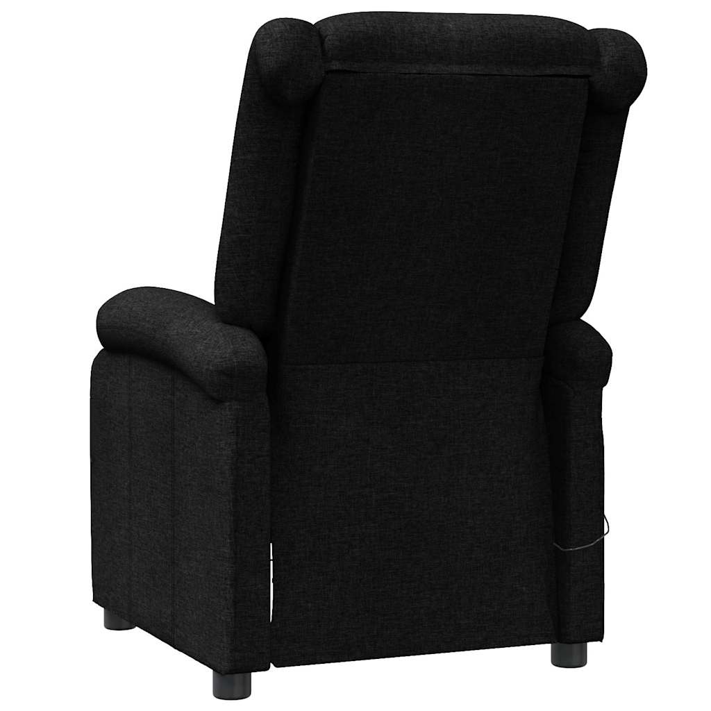 Ohrensessel mit Massagefunktion Schwarz Stoff