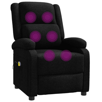 Ohrensessel mit Massagefunktion Schwarz Stoff