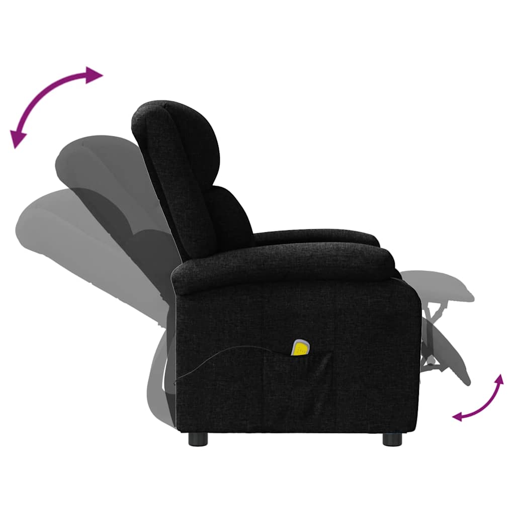 Ohrensessel mit Massagefunktion Schwarz Stoff