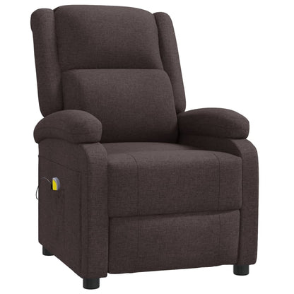Ohrensessel mit Massagefunktion Dunkelbraun Stoff
