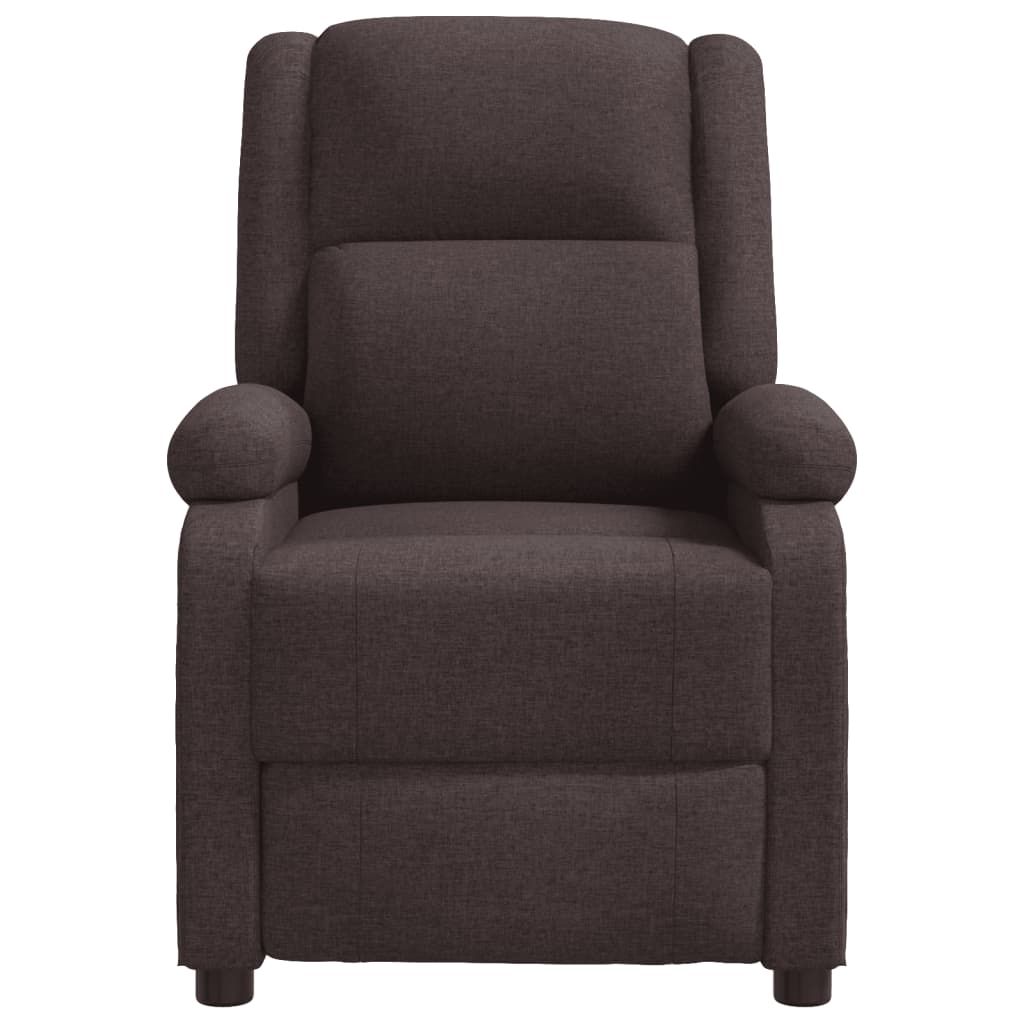Ohrensessel mit Massagefunktion Dunkelbraun Stoff