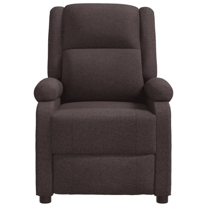 Ohrensessel mit Massagefunktion Dunkelbraun Stoff