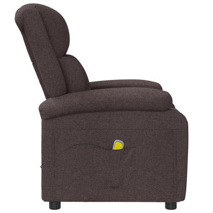 Ohrensessel mit Massagefunktion Dunkelbraun Stoff