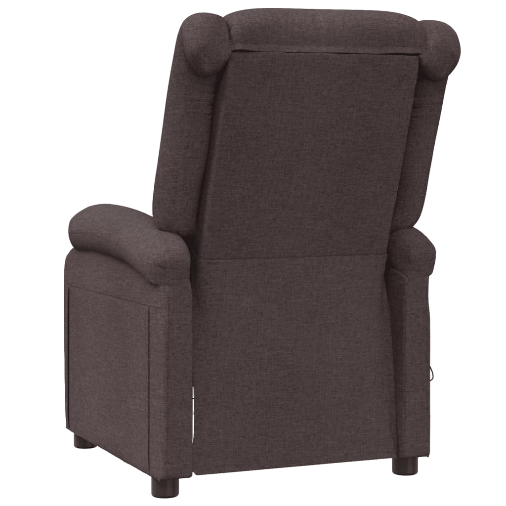 Ohrensessel mit Massagefunktion Dunkelbraun Stoff