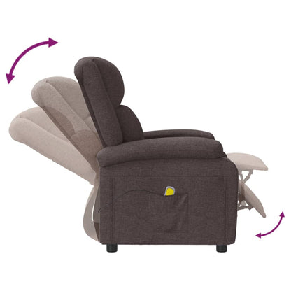 Ohrensessel mit Massagefunktion Dunkelbraun Stoff