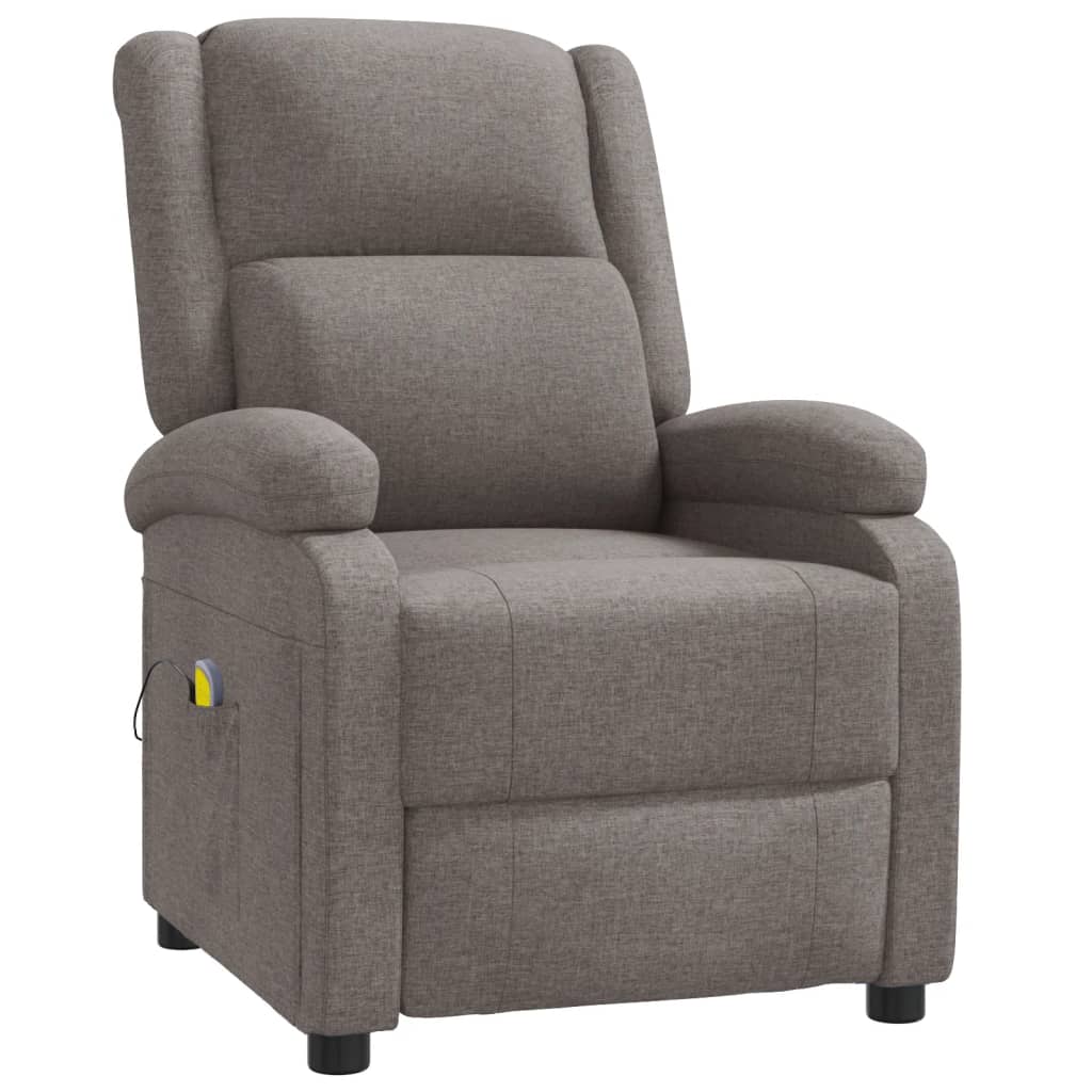 Ohrensessel mit Massagefunktion Taupe Stoff