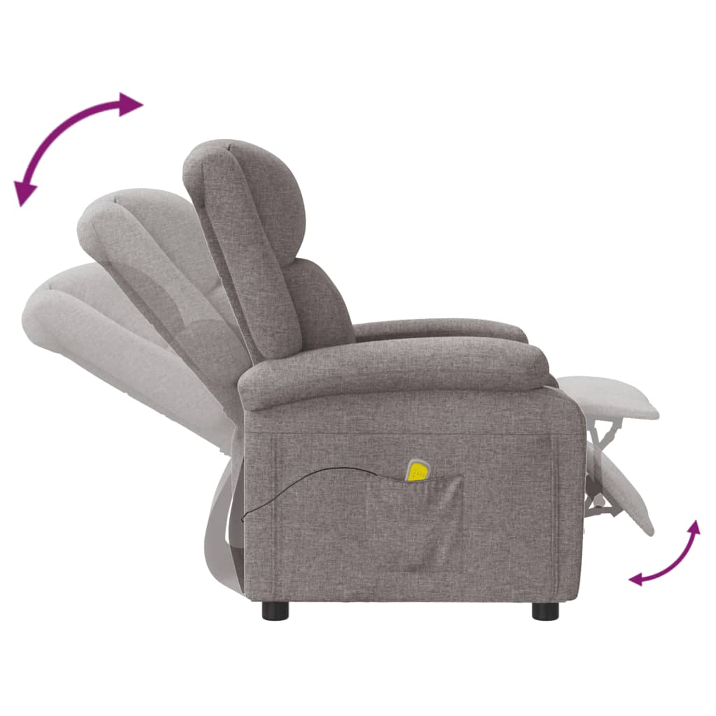 Ohrensessel mit Massagefunktion Taupe Stoff