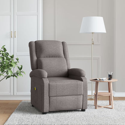 Ohrensessel mit Massagefunktion Taupe Stoff