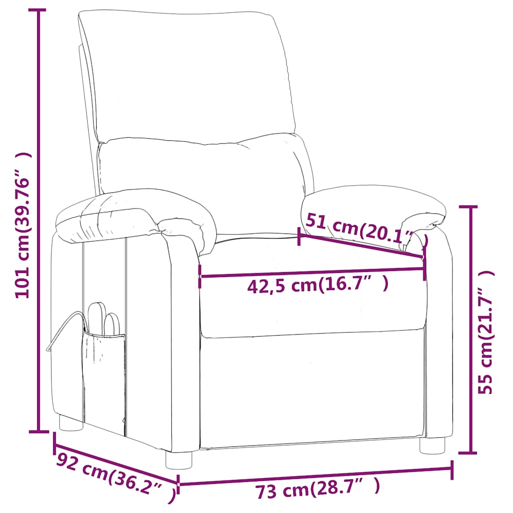 Massagesessel Schwarz Stoff