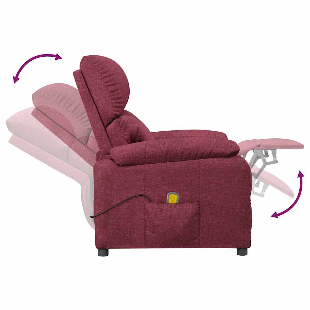 Massagesessel Weinrot Stoff