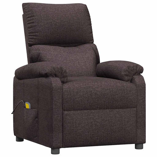 Massagesessel Dunkelbraun Stoff