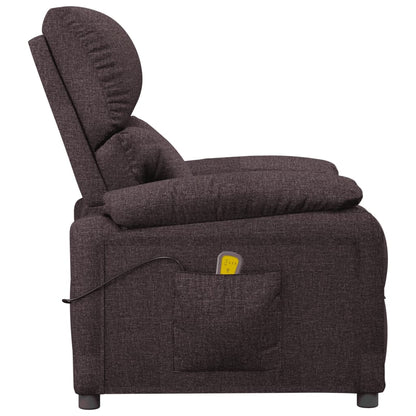 Massagesessel Dunkelbraun Stoff