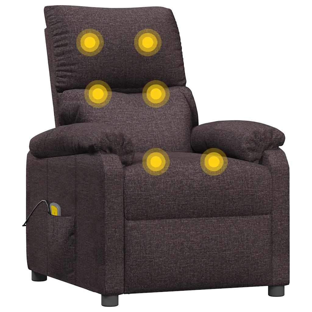 Massagesessel Dunkelbraun Stoff