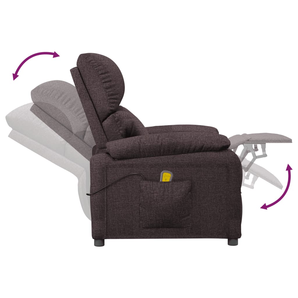 Massagesessel Dunkelbraun Stoff