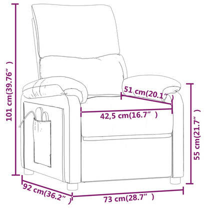 Massagesessel Dunkelbraun Stoff