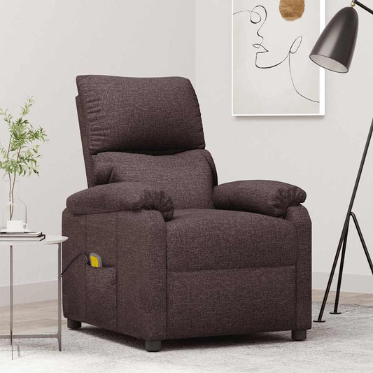 Massagesessel Dunkelbraun Stoff