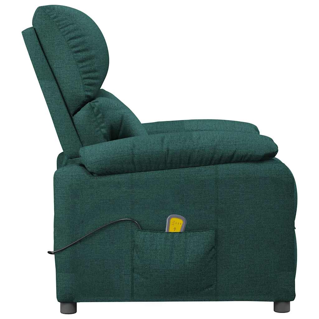 Massagesessel Dunkelgrün Stoff