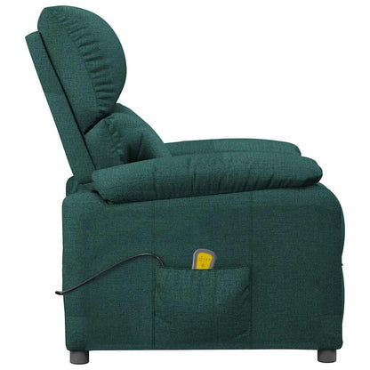 Massagesessel Dunkelgrün Stoff